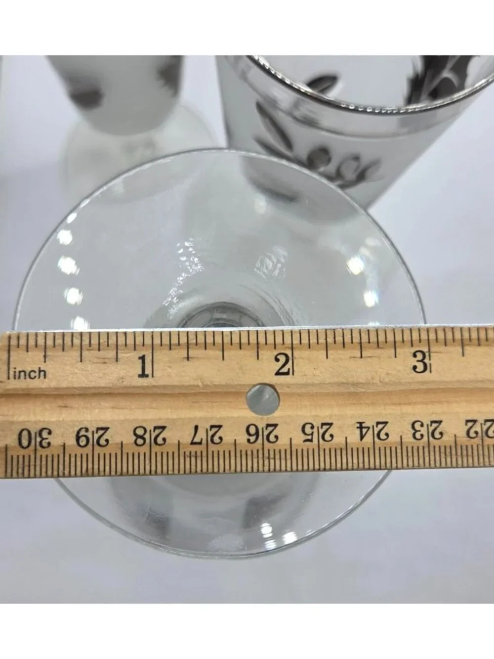 Vtg Libbey Silver Foliage Leaf Footed Pilsner Glasses Set Of 4 Frosted Champagne - Picture 12 of 12